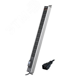 Блок распределения питания вертикальный для 19дюйм шкафов, 16A12 ХIEC60320 C19, автоматический выключатель 1Р, индикатор т R5V12CBOPCDC19 DKC