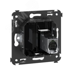 Avanti Компьютерная розетка RJ-45 в стену кат.5e  одинарная экранированная Черный квадрат - фото 4