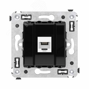 Avanti Телефонная розетка RJ-12 без шторки в стенуодинарная Черный квадрат - фото 1