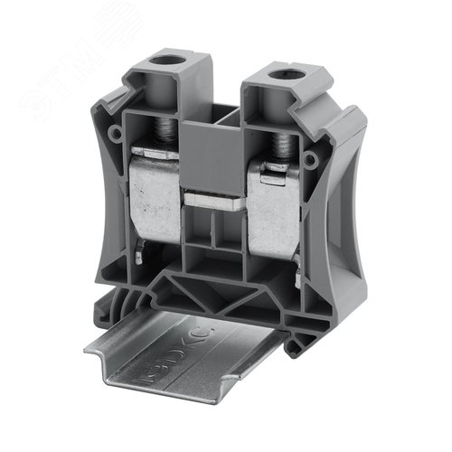 Изображение товара Клемма проходная, винтовой зажим, 2 точки подключения, 35 кв.мм, серая (шт)