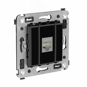 Avanti Компьютерная розетка RJ-45 без шторки в стену, кат.6 одинарная экранированная,  Черный квадрат - фото 2