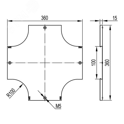 Крышка на ответвитель DPX крестообразный осн.100, горячеоцинкованная в комплекте с метизами и       пластинами PTCE - фото 2