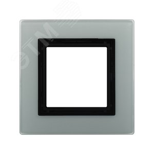 Рамка из натурального стекла,, ''Avanti'', светло-серая, 2 модуля - фото 1