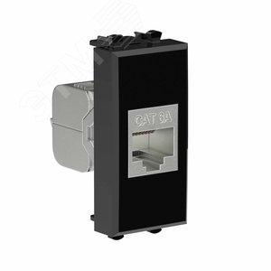Avanti Компьютерная розетка RJ-45 без шторки      модульная кат.6А экранированная Черный квадрат 1  модуль - фото 3