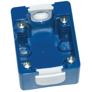 Коробка монтажная для розетки встраиваемой голубая IP44