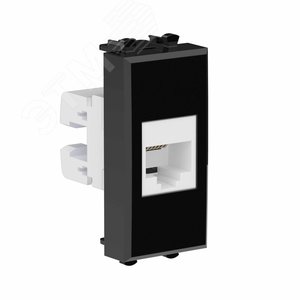 Avanti Телефонная розетка RJ-12 без шторки        модульная Черный квадрат 1 модуль - фото 2