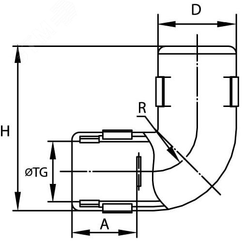 Колено открывающееся 90 градусов IP40 D=25мм - фото 5
