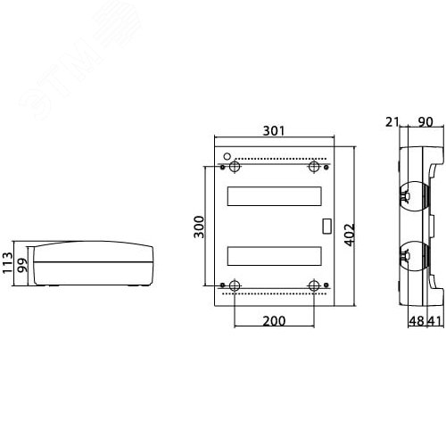 Щит распределительный навесной ЩРН-24 пластиковый без двери - фото 4