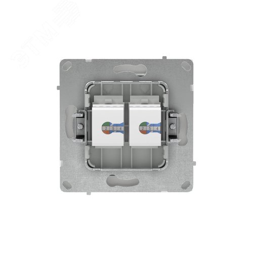 Компьютерная розетка RJ-45 без шторки, кат.5е двойная, KANT, белая магнолия - фото 3