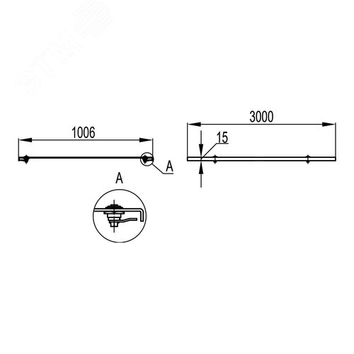 Крышка рифленая с фиксаторами 1000 L=3000мм алюминий - фото 2