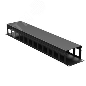 Органайзер кабельный с крышкой 2U, глубина 60 мм, для 19'' IT-корпусов ДКС серии STI/CQE, RAL9005 - фото 1