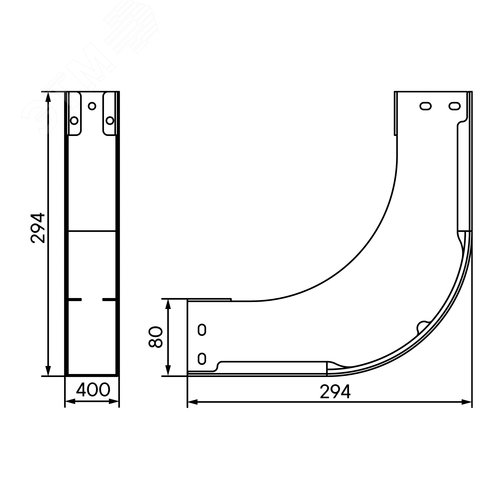 Угол вертикальный внутренний 90 градусов 80х400 1,5 мм цинк-ламель в комплекте крепежные элементы соединительные пластины - фото 2