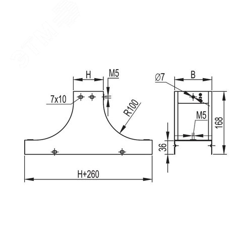 Крышка-ответвитель TS основание 600 H100 в комплекте крепежные элементы соединительные пластины - фото 5