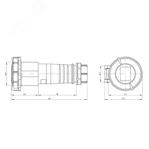 Розетка кабельная IP67 16A 2P+E 230В - фото 2