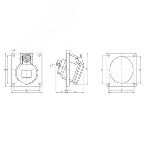 Розетка скрытой установки с наклоном  IP44 16А 3P+E 400В - фото 2