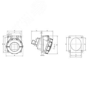 Розетка скрытой установки с наклоном IP67 16A 3P+E+N 400V - фото 2