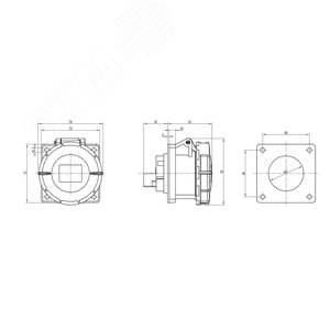 Розетка скрытой установки IP67 16A 2P+E 230В - фото 2