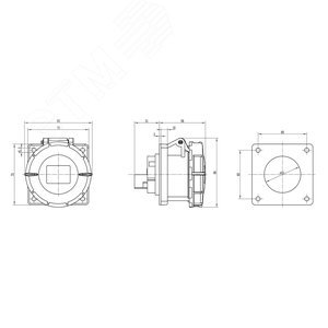 Розетка скрытая IP67 16A 3P+E 400В - фото 2