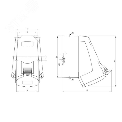 Розетка наружная IP44 32A 3P+E+N 400V - фото 2