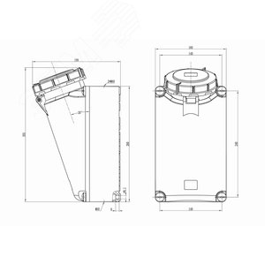 Розетка наружной установки IP67 125 A 3p+E+N 400V - фото 2