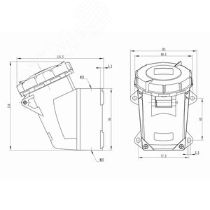 Розетка наружная IP67 16A 3P+E 400В - фото 2
