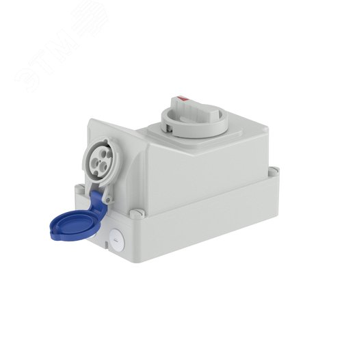 Розетка наружной установки IP44 16А 2P+E 230В с механической блокировкой и боковым расположением разъема - фото 1