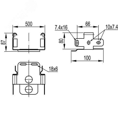 Переходник 80х500 с проволочного лотка на листовой - фото 2
