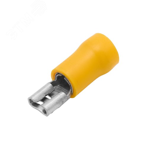 Наконечник плоский РпИм 6-7-0.8 желтый QUADRO (50шт) с изолированным фланцем (розетка) - фото 1