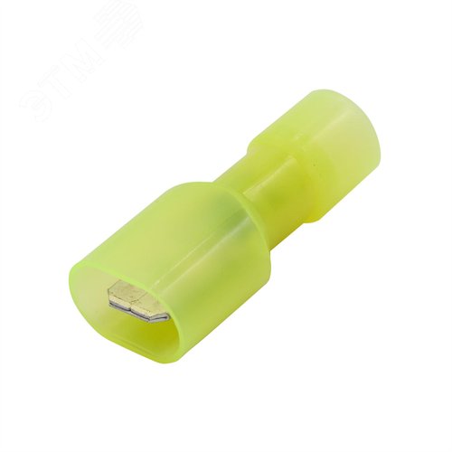 Наконечник плоский РппИп 6-7-0.8 желтый QUADRO (50шт) полностью изолированный (вилка) - фото 1