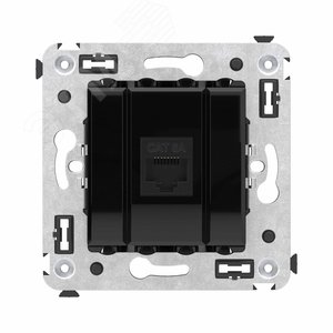 Avanti Компьютерная розетка RJ-45 без шторки в стену, кат.6А одинарная,  Черный квадрат - фото 1