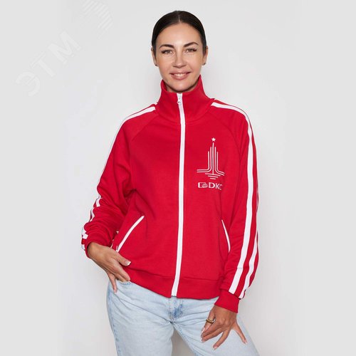 Олимпийка, красный цвет, размер L - фото 4