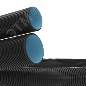 Труба гибкая двустенная  для открытой прокладки   ПВ-0 УФ  д.75мм цвет черный (50м)с протяжкой 151975 DKC - 3