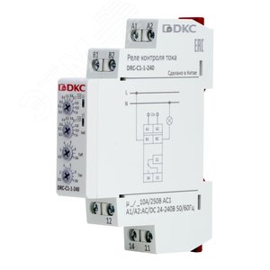 Реле контроля тока, 0.1-1А, конфигурация контакта 1CO, 24-240 AC/DC - фото 2