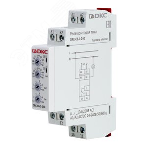 Реле контроля тока, 0.8-8А, конфигурация контакта 1CO, 24-240 AC/DC - фото 2