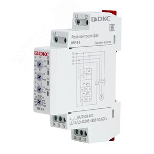 Реле контроля фаз, 3 фазы, контроль напряжения, контроль обрыва фаз, конфигурация контакта 2CO, 208-480В - фото 2