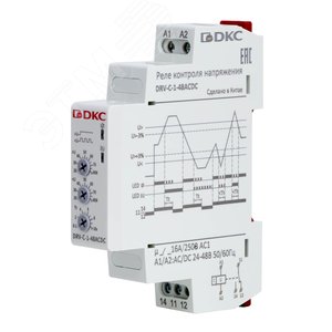 Реле контроля напряжения однофазное, конфигурация контакта 1CO, 24-48В AC/DC - фото 2