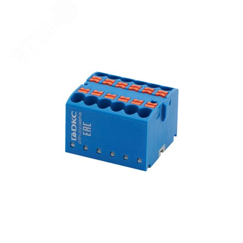 Блок распределительный, зажим push-in, 12 точек подключения 2,5 кв.мм, синий - фото 1