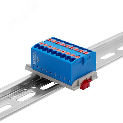 Блок распределительный, зажим push-in, 18 точек подключения 2,5 кв.мм, синий - фото 3