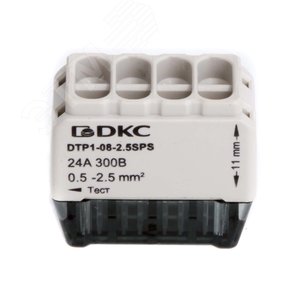 Клемма строительно-монтажная (СМК) на 8 проводника до 2.5 кв. мм. на токи до 24А (серая) - фото 1