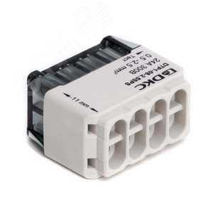 Клемма строительно-монтажная (СМК) на 8 проводника до 2.5 кв. мм. на токи до 24А (серая) - фото 2