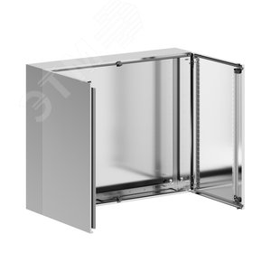 Корпус навесной STH с М/П с двустворчатой дверью, нержавеющая сталь AISI316, ВхШхГ 800x1000x200 мм, с фланцем - фото 2