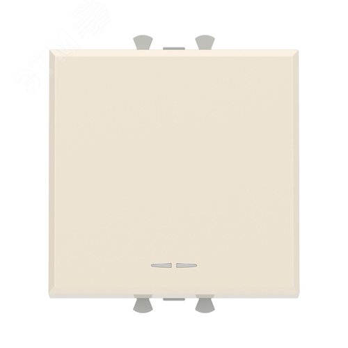 Переключатель одноклавишный модульный, Avanti, ванильная дымка, 2 модуля - фото 1