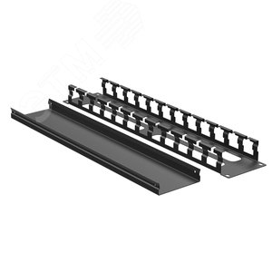 Органайзер кабельный с крышкой и отверстиями 2U, глубина 40 мм, для 19'' IT-корпусов ДКС серии STI/CQE, RAL9005 - фото 2