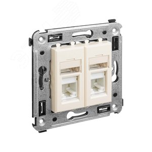 Avanti Розетка RJ-45 в стену, кат.6 двойная, ''Ванильная дымка'' - фото 2