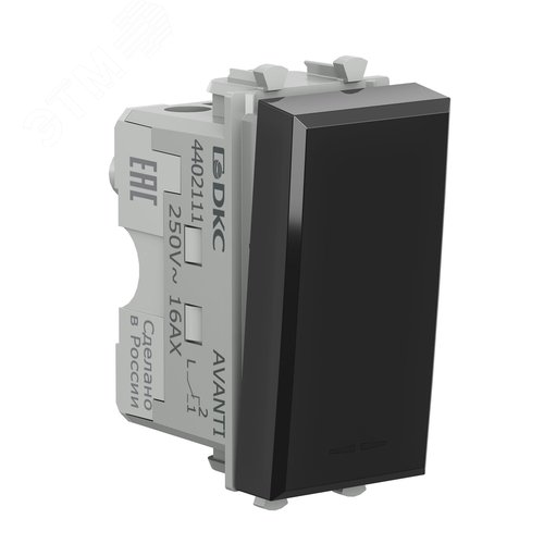 Avanti Переключатель ''Черный квадрат'', 16A, 1 модульный - фото 2