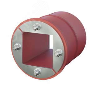 Изображение товара Проходка круглая нержавеющая D100х70 мм с проёмом 60х60 мм (шт)