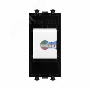 Avanti Компьютерная розетка RJ-45 без шторки модульная, кат.6,  Черный квадрат, 1 модуль - фото 4