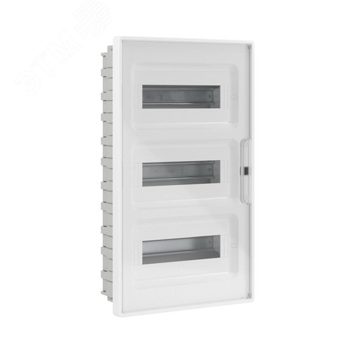 Щиток 36 мод встраиваемый для полых стен Фрейм (FRAME), белый, с прозрачной дверцей, с 4 шинами PEN (2шт на 8 отв. и 2шт на 10 отв.) - фото 1