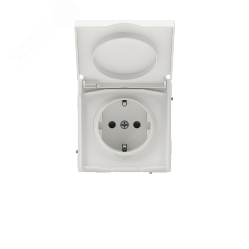 Изображение товара Розетка силовая, 2P+E, с з/ш, с крышкой, IP44, KANT, белый песок (шт)