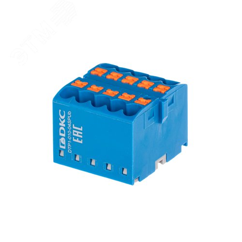 Блок распределительный, зажим push-in, 10 точек подключения 2,5 кв.мм, синий - фото 1